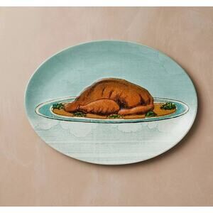 Target John Derian 10"x15" Oval Stoneware Platter Thanksgiving Cooked Turkey